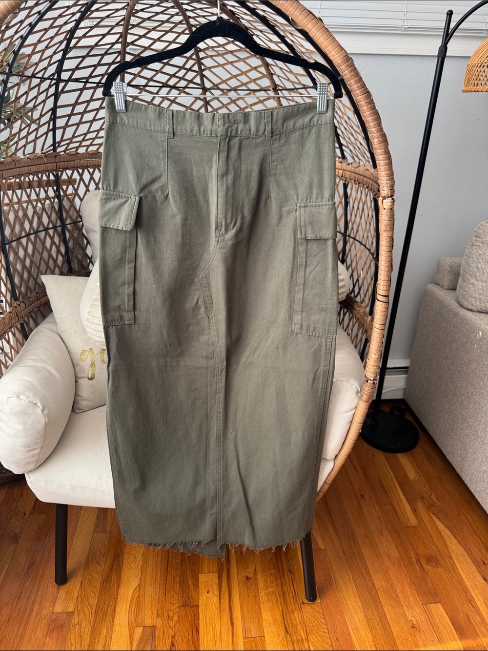 Local European Olive Green Cargo Skirt